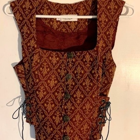 Anne Larochelle Tops Anne Larochelle 2 Red Wine Gold Poshmark